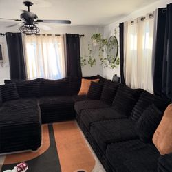 Black Corduroy Couch 