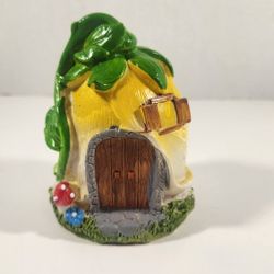 ENCHANTED FAIRY GARDEN YELLOW TULIP HOUSE FIGURINE