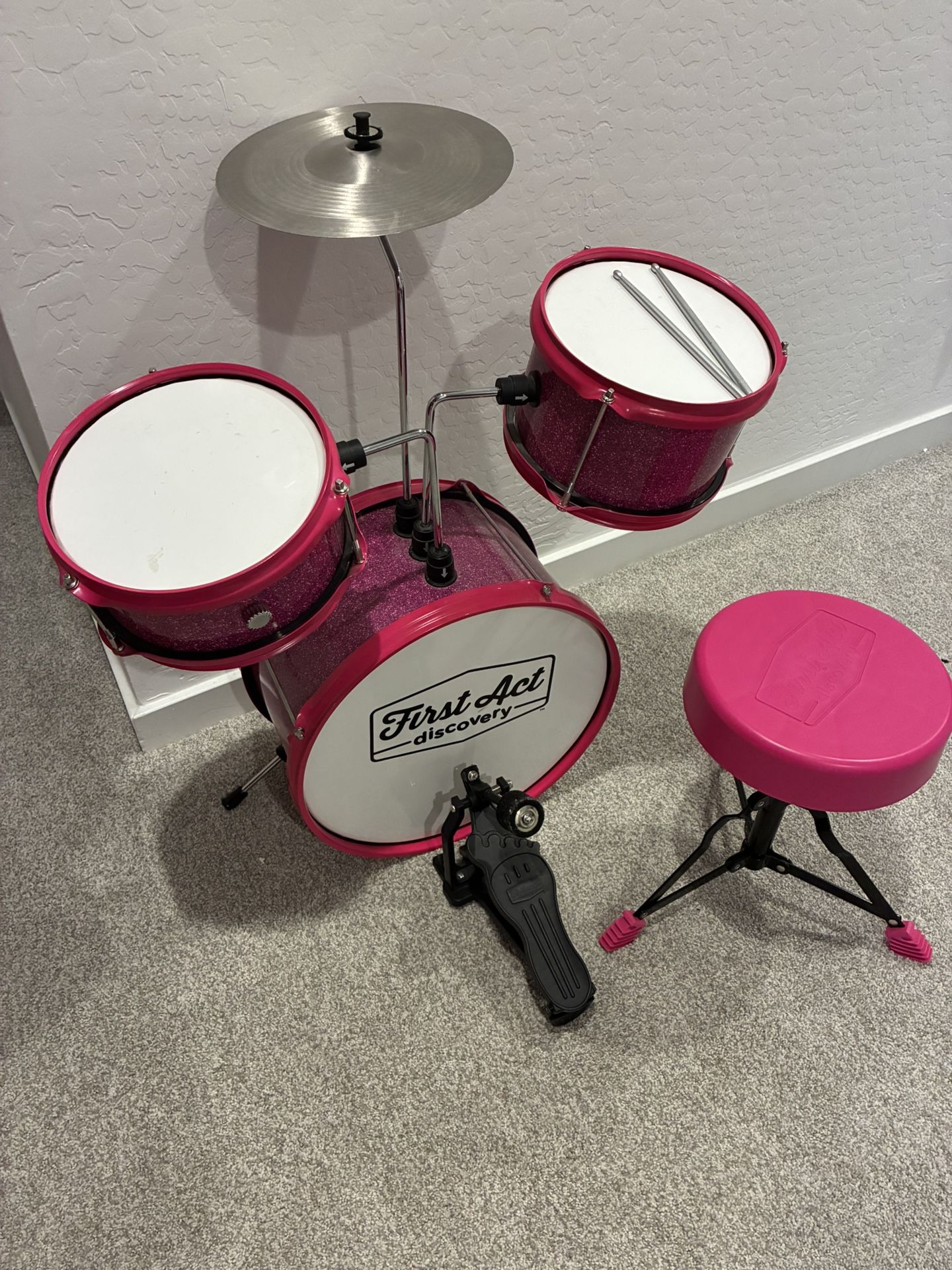 First Act Little Kids Pink Drum Set