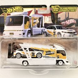NEW Hot Wheels Premium Car Culture / Team Transport 2026 Hot Wheels Legends Tour 2024 Honda Civic Type R (FL5) and Kousoku Hauler Camino De Transport.