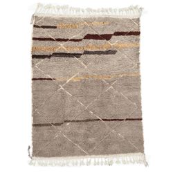 Elegant Taupe Diamond Rug | Moroccan Handwoven | 8'3" x 11'8" | Soft & Plush