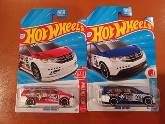 Lot of 2 Red Edition & Blue Hot Wheels Honda Odyssey