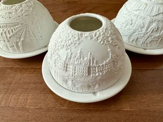 Bernardaud Limoges France Porcelain Lithopane Candle Votives