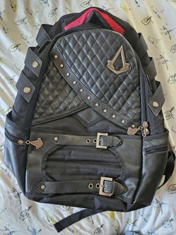 Bioworld Assassin's Creed Syndicate Deluxe Suit Up Backpack Black Red Pleather