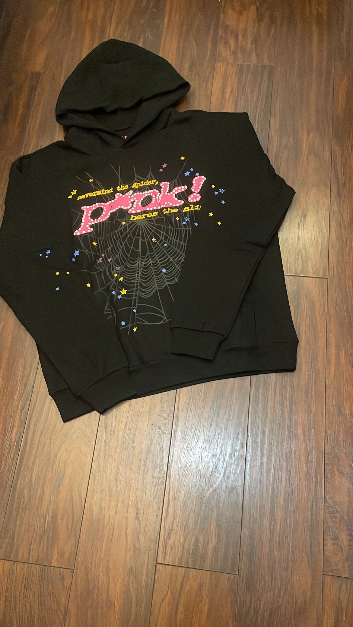 Pink/Black Spider Hoodie - Sizes M-L 