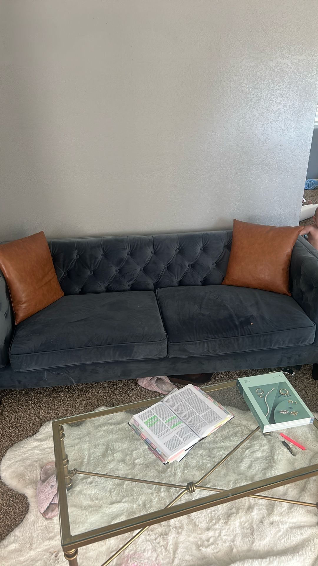 Blue Suede Couch