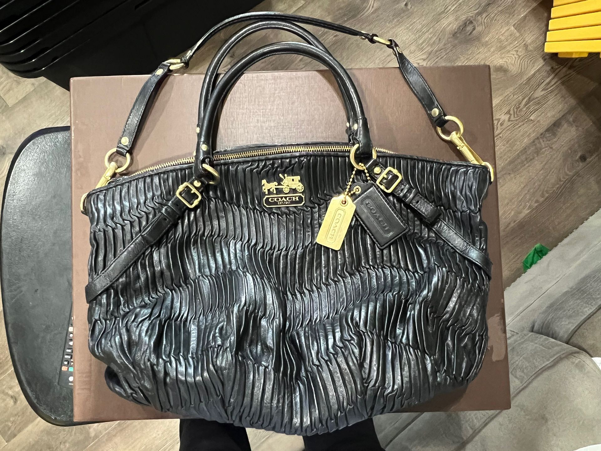 Coach Madison Satchel leather handbag Pleated Metallic for Sale in San  Jose, CA - OfferUp
