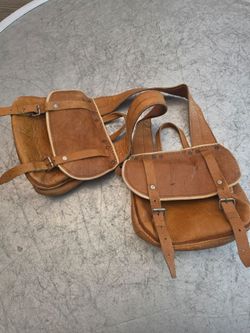 Leather Motorcycle Saddlebags Throw Over Seat