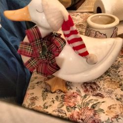 Vintage Christmas Ceramic Duck