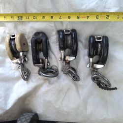 Three blocks and a double rope clutch.