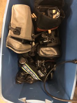 Nikon, canon vintage cameras lot-9 camera and 10 lenses