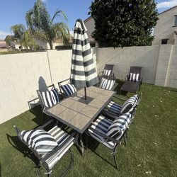 10 Piece Outdoor Patio Set - Outdoor Dining Table W/6 Chairs