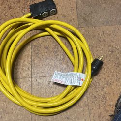 25 Foot 30 Amp Generator Cord With 4-20 Amp Outlets