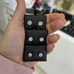14k Earrings Studs Lab Diamond 