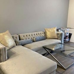 Grey tufted Couch