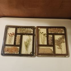 2 Vintage Colorflo Lucite Acrylic Footed Trivets