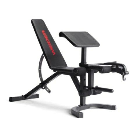 Brand new FID bench sith leg curl/ext as well as preacher curl attachment