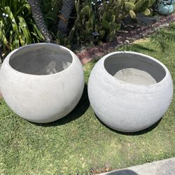 Huge Comercial Concrete Pots-XL Modern Sphere Planters($350 each)