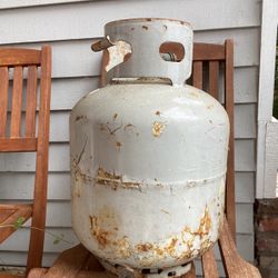 Propane tank ready for trade-in or refill etc.