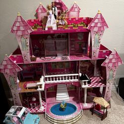 Barbie castle, Tiki Hut And Vehicle & Dolls