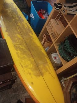 Yellow and Orange Surfboard