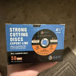 The S SATC 50-piece box of 4 1/2" (115 x 1.0 x 22.23 mm) metal and stainless steel cut-off wheels