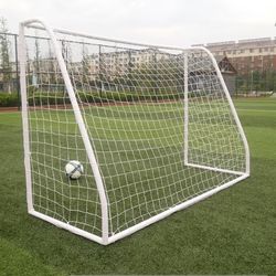 2 Soccer Goals (8x6 ft) – 1 New in Box, 1 Assembled – half retail