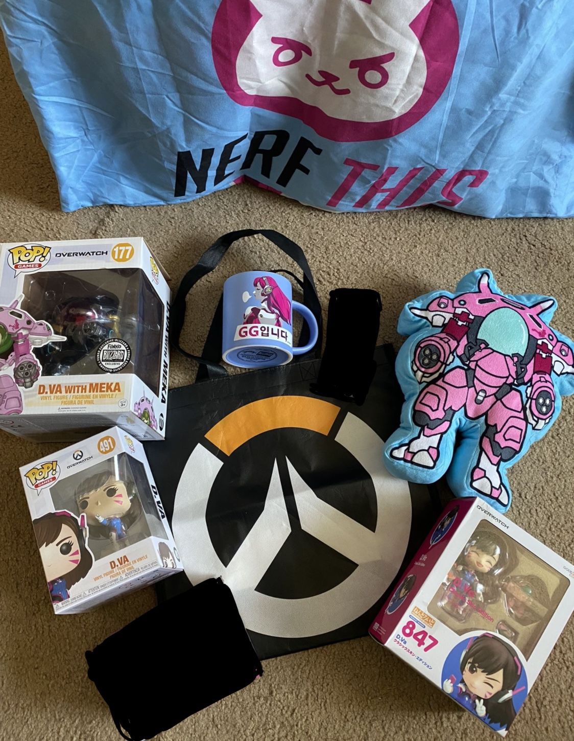 DVa POP Overwatch Action Figure Meka Lot Classic Skin Pillowcase Mug Coffee Cup