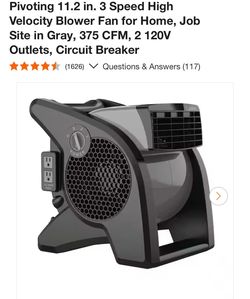 Lasko 3-Speed High Velocity Blower Fan