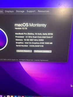 2015 MacBook Pro 13 in loaded with software