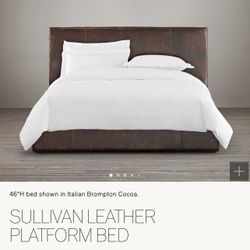 Restoration Hardware Sullivan Leather Platform King Bed