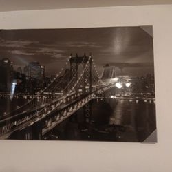 NYC Brooklyn Bridge Night Lights 