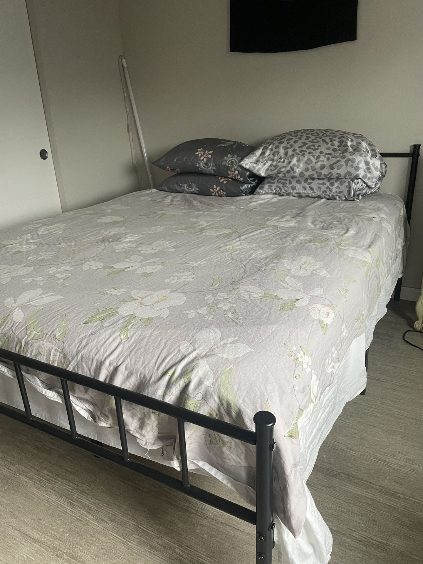 Almost new bed frame and mattress $300 OBO PICK UP ONLY