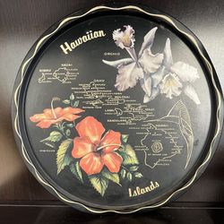 Vintage Hawaiian Islands souvenir serving tray