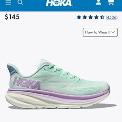 Hoka Clifton 9 (women’s) 8.5 Light Blue, Lavender And Teal