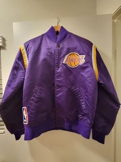Vintage Starter L.A. Lakers Satin Bomber Jacket 80's Purple  ✅️ Size Medium (Men's) 🔹️Preowned, Like New, Clean, 100% Authentic Guaranteed 🔥🔥