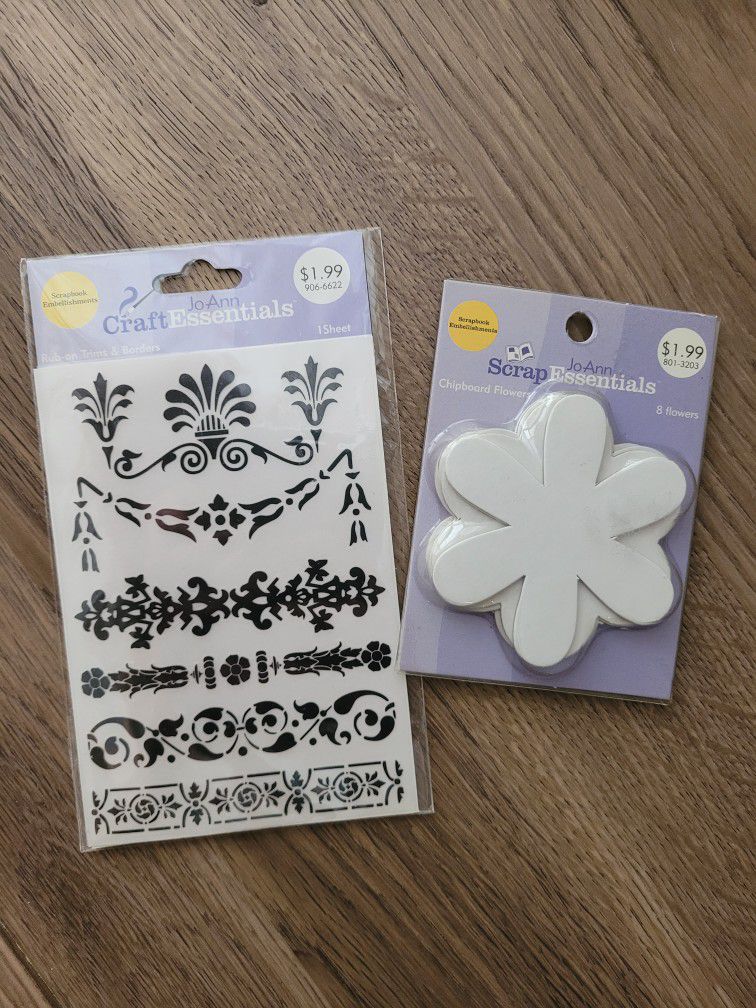 Papercrafting! Rub-on decals & chipboard flowers!