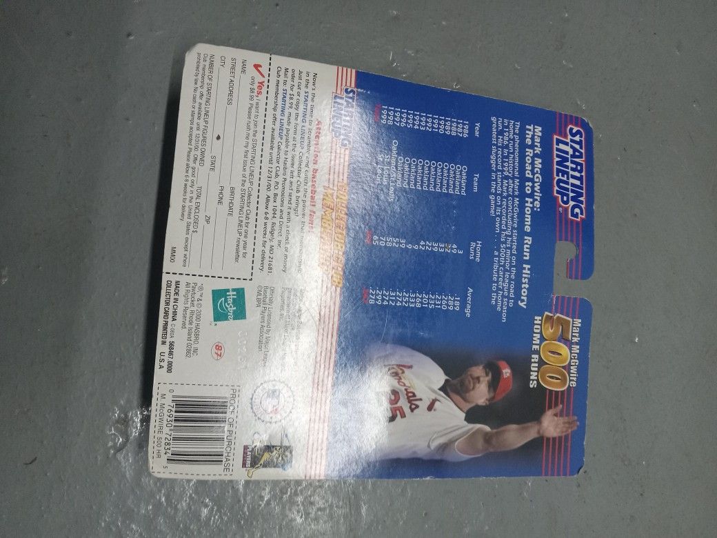 Mark Mcgwire Starting Lineup Card And Figure 10 Dollars