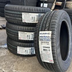 205/55/16 Kumho 4 NEW Tires Installed And Balanced 50,000 Miles Warranty