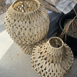 Straw Metal Vases Set Of 4