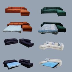 Brand NEW SECTIONAL COUCHES Sofas CHAISE Lounge Loveseat  WITH SLEEPER 
