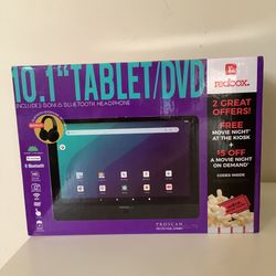 10.1” Tablet/DVD Portable With Included A Bluetooth Headphones And Free Movie Rentals