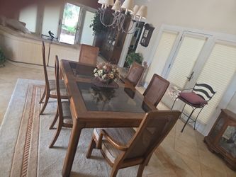 Dining Room Table & 10 Chairs