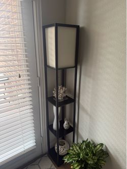 Corner lamp with shelves