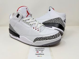 USED 2013 NIKE AIR JORDAN RETRO 3 III ‘88 WHITE CEMENT SIZE 9.5