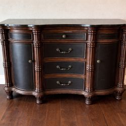 Solid Wood Buffet / Sideboard Cabinet – Curved Front, Heavy, Elegant