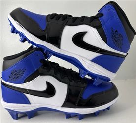 Brand New Nike Air Jordan 1 Mid TD Football Cleats Royal Blue Men Size 11