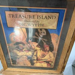 Framed N.C. Wyeth Prints – Treasure Island & Robin Hood