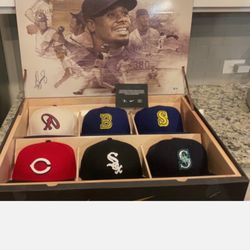 Nike Ken Griffey Jr. Limited Edition Hat Collection Display with Autograph