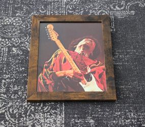 Framed Vintage Photo Print - Jimi Hendrix Fender Stratocaster Live Concert Art (8x10)